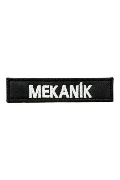 Siyah Zemin Mekanik Yazılı Nakış Patch - 9.5x2 cm