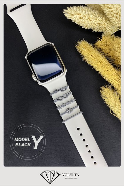 Atatürk İmza MODELY Apple Watch-xiaomi Active5/active3 Silikon Kordonları Uyumlu Saat Charm Aksesuar