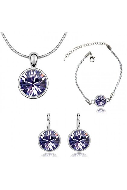 Set Alice Mov – Bijuterii cu cristale mov, placate cu argint S925