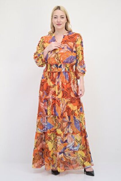ruffle cutout maxi dress Cordelia Ruffle Floral Maxi Dress • Shop American Threads Boutique Blue Floral / M