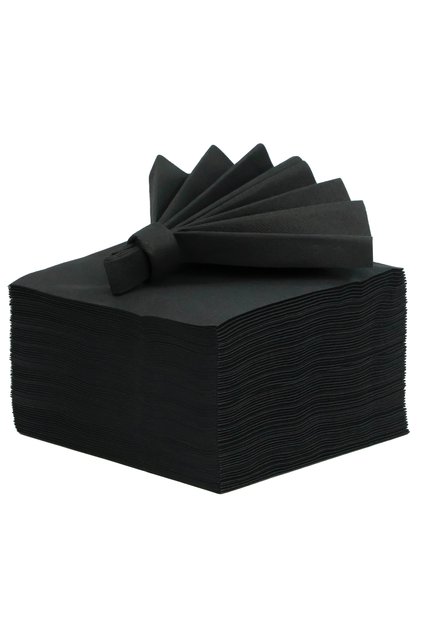 Siyah Renk Kumaş Dokulu Peçete 40x40 1/4 50'li Paket