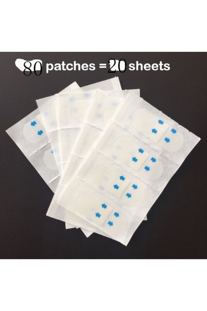 80PC-White 80 Pieces Invisible Face Neck Beauty Patches - Lifting Face V Face and Double Chin Face C