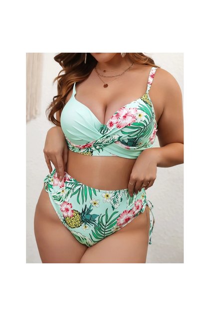 Costum de baie din două piese pentru femei, cu talie înaltă și push-up –
