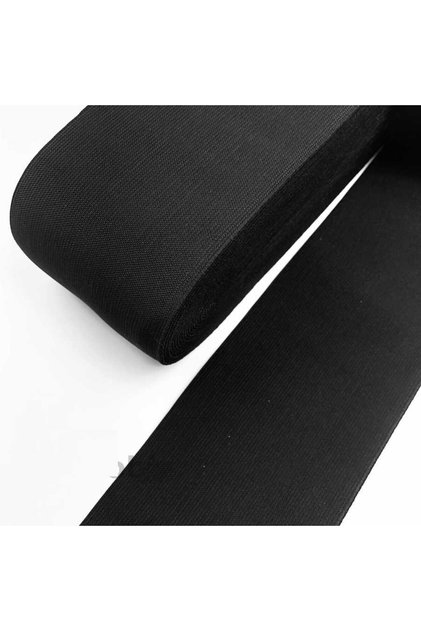 Lastik GENİŞ Siyah 8cm geniş bel 3mt Şort, Paça,kol Ve Don Lastiği 1 Paket 3 Mt