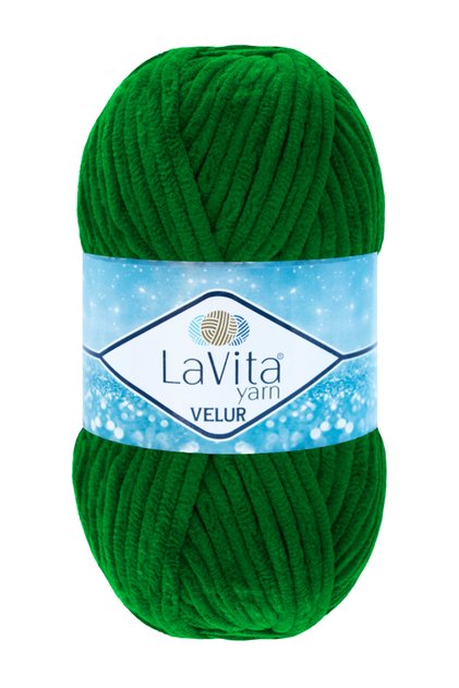 Ață de tricotat manuală din catifea Velur 100% poliester 100gr (8148 VERDE)