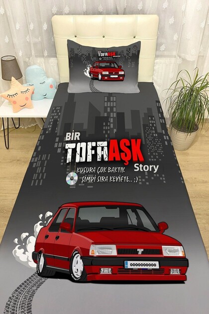 Tofaşk 2 Patterned Bedspread and Pillowcase