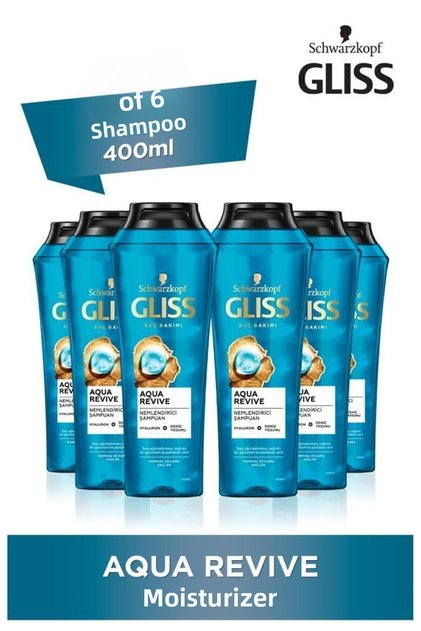 Aqua Revive Moisturizing Shampoo with Hyaluron and Seaweed 400 ml X 6 Pieces