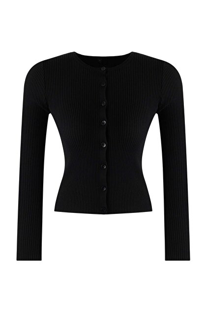 Trendyolmilla Wardrobe Essentials Siyah Merserize Görünümlü