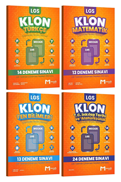 Mozaik Yayınları Mozaik Yayınları 8. Sınıf LGS Türkçe Matematik