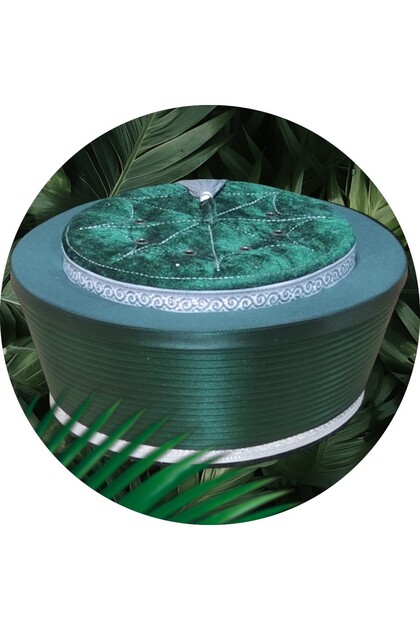 Luxury Green Velvet Turban, President Turban, Mosque Turban, Imam Turban S101