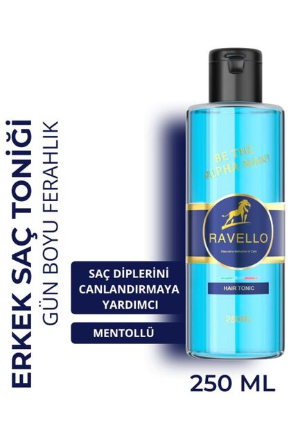 RAVELLO Mentollü Erkek Saç Toniği 250ml – Ferahlatıcı Etki, Canlı
