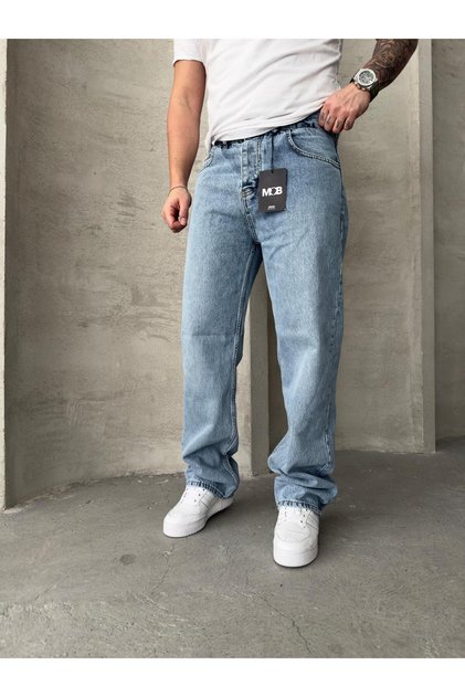 Men's Baggy Loose Fit Light Blue Jeans