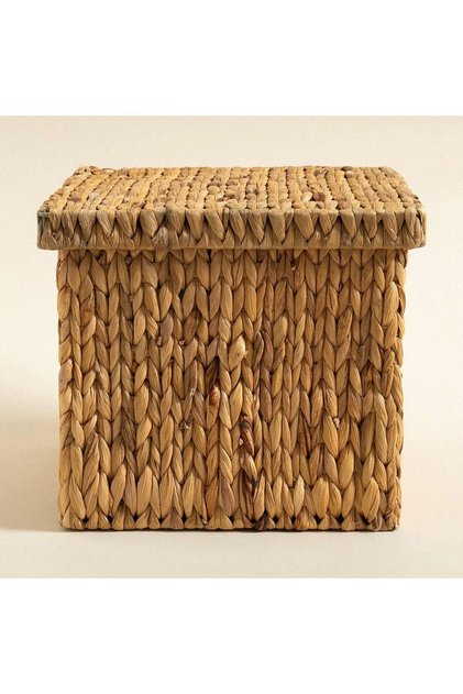 Wicker Lid Square Deep Saddle S 25X25 cm Natural