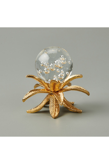 Deco Palmiye Cam Top Dekor - Gold - 11 cm