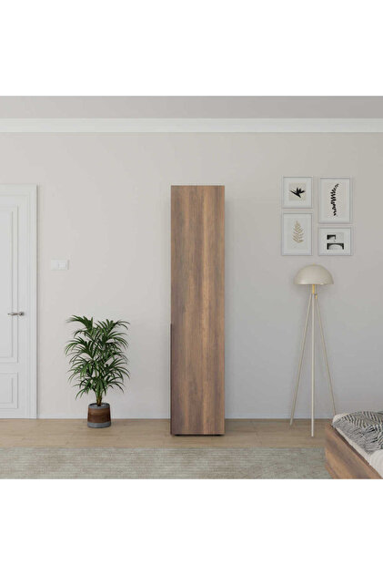 Adore Mobilya Oryana Tek Kapaklı Gardırop-Koyu Ceviz 45x210x62 cm