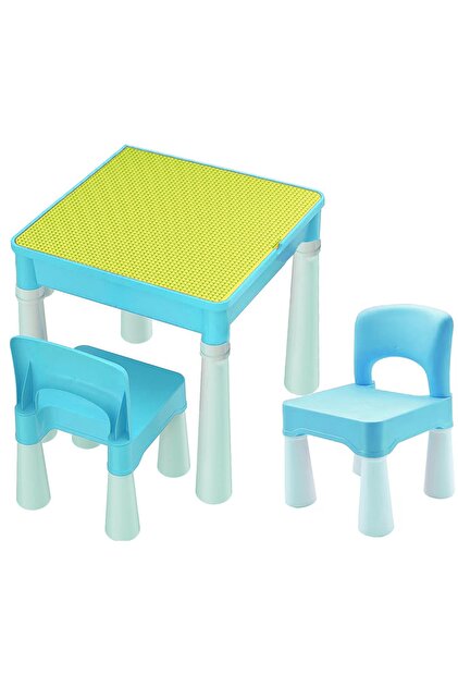 Set Masa cu 2 Scaune pentru copii Pitikot®, pentru diferite activitati, joaca sau luat masa,Albastru