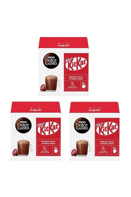 NESCAFÉ Dolce Gusto KitKat Hot Chocolate Pods – 3 Boxes (16 Capsules Each)