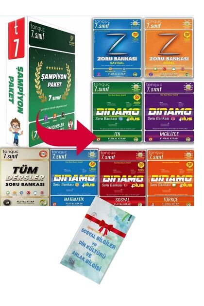 Tonguç Yayınları 7. Sınıf Şampiyon Paketi Tüm Dersler 8 Kitap Set
