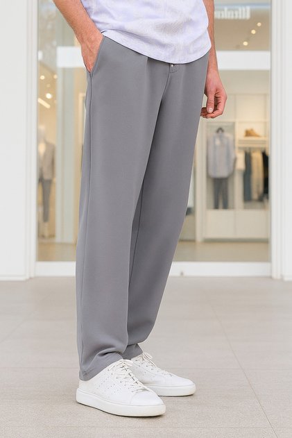 New Season Elastic Waist and Drawstring Stretch Fabric Jogger Pants