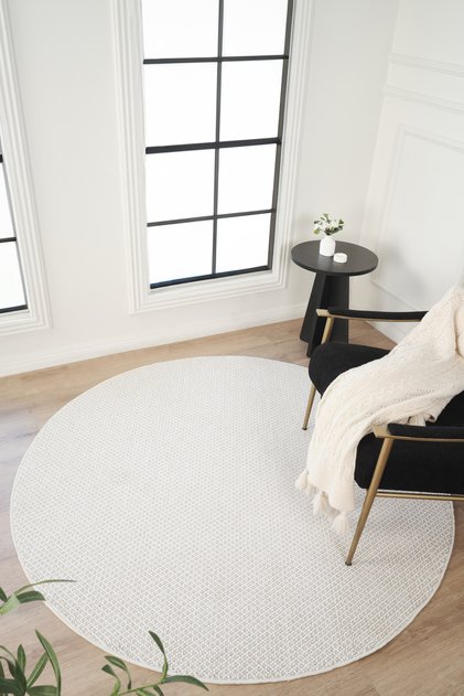 Yumuşak Bukleli Yuvarlak Krem Bej Oeko-Tex Sertifikalı Oturma Odası Salon Mutfak Balkon Çocuk Halısı