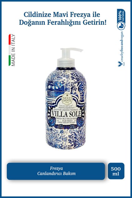 Villa Sole Fresia Blu Delle Eolie Sıvı Sabun 500 ml | Mavi Frezya| Canlandırıcı | El ve Vücut Sabunu