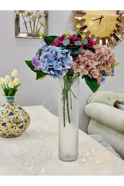 Aurum Pinterest Silindir Cam Boncuk Vazo 40cm