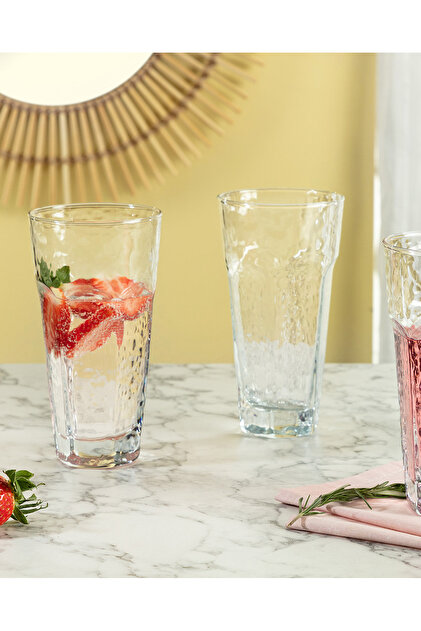 Madame Coco Floressa 4'lü Meşrubat Bardağı Seti - Şeffaf - 475 ml