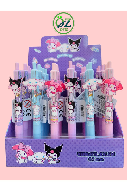 ÖZ OFİS Kuromi My Melody Cinnamoroll Metal Klipsli 0.7mm Uçlu