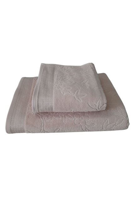 Pastoral Bath Towel Set - 50X80Cm + 90X150Cm - Beige