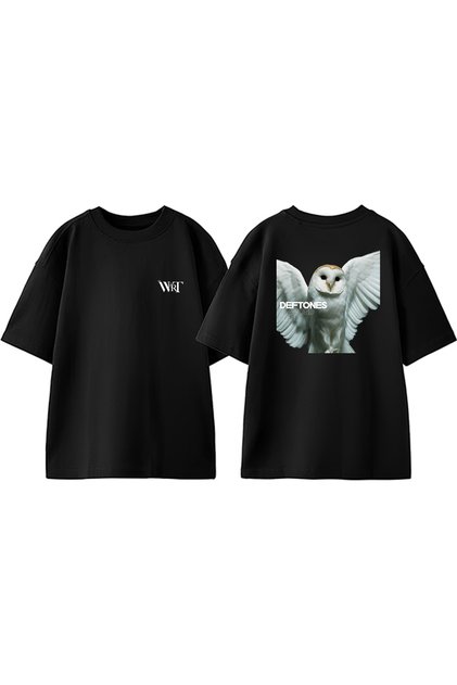 Deftones 13 Tasarım Sırt Baskılı Pamuk Siyah Oversize T-shirt