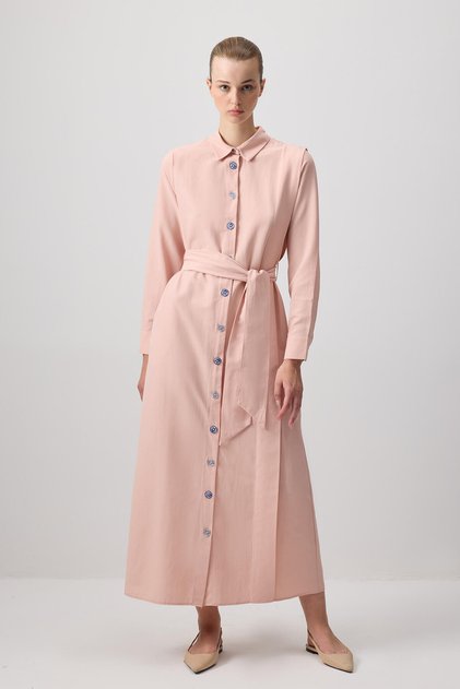 Belted Poplin Shirt Dress