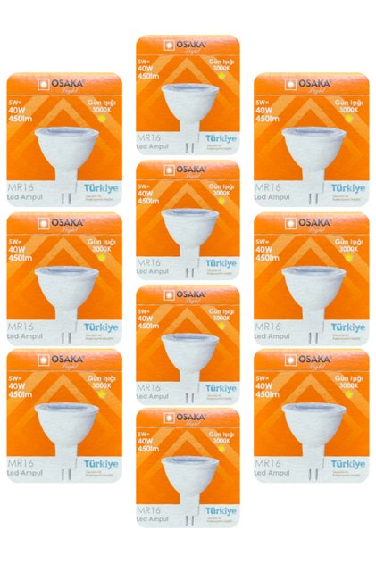 (10 Adet) 5W (40W) Sarı Işık (3000K) G4 Duylu (İğne Bacak) Led Çanak Ampul