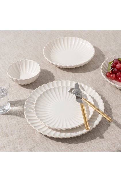 glaze cream white porcelain 16 Pcs dinner set