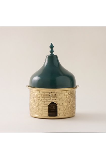 لا ميسا طبق تقديم معدن 20*20*27سم، أخضر
