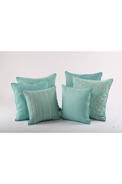 Set of 6 Blue Outdoor Throw Pillow Covers - Water Repellent, Fade Resistant, Washable | 50X50, 45X45, 40X40Cm
