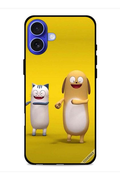 غطاء حماية لجهاز Apple iPhone 16 قصة قطة وكلب