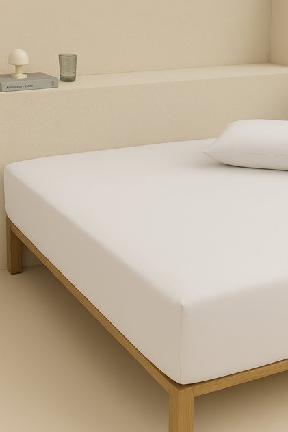 Single Cotton Fitted Sheet White 100X200