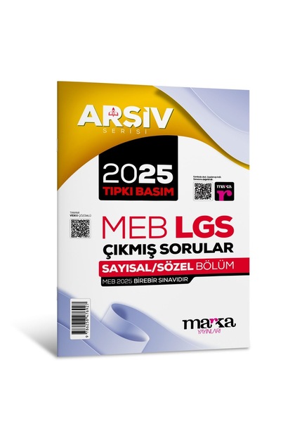 Marka Yayınları 2025 LGS 8. Sınıf Tıpkı Basım Çıkmış Sorular