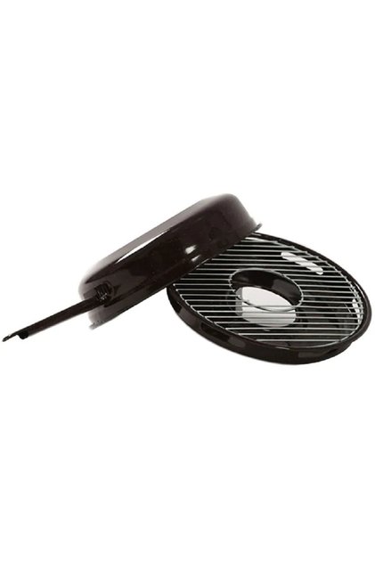 Grill pentru aragaz cu capac otel inoxidabil, emailata, Negru