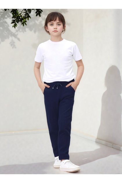 Girl's Gabardine Elastic School Trousers