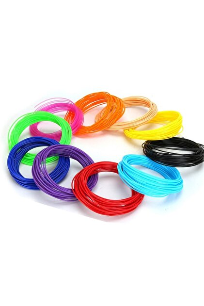 Set de 10 filamente - reumplere pentru creion 3D, PLA 1.75mm, 50 metri, multicolor - Multicolor