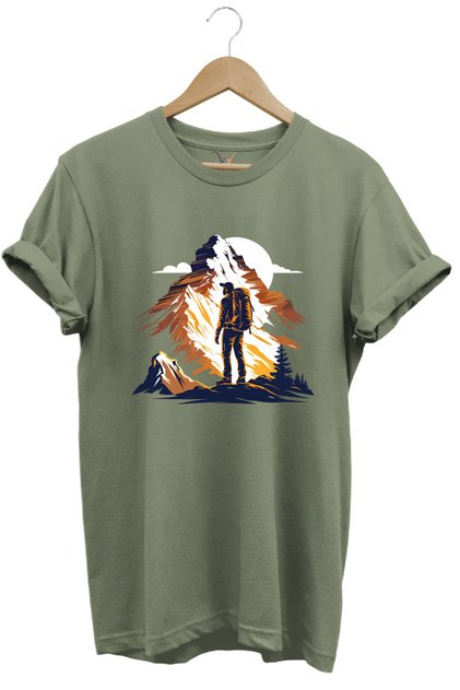 Mountain Mountain Hiking and Snow Landscape Printed 100% Cotton Unisex Regular Fit T-Shirt