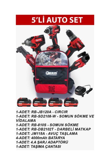 5'Li Auto Şarjlı Set