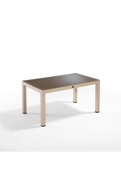 Wood Masa 90x150 Çizgili Regnum Camlı Masa (Cappucino-Çöl Kahve)