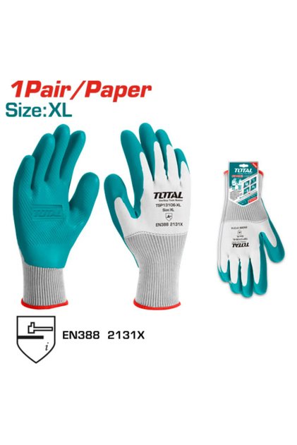 Total Tsp13106-xl Rubber Work Gloves XL