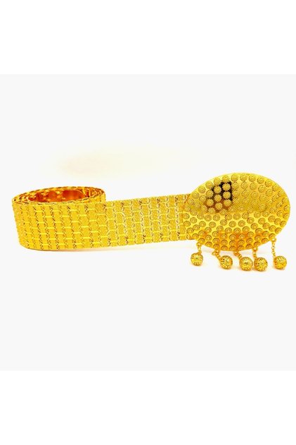 Local Maraş Straw Model – Gold Plated Belt (Hanging/Eyelet Buckle) Wedding, Engagement, Henna