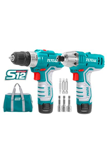Total Tkli1201 12V Cordless Drill Kit with Screwdriver