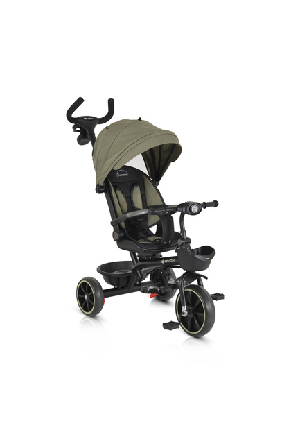 Детска триколка с дръжка, 1-6 години, Byox Summer Green, обръщаема седалка и позиция за спане