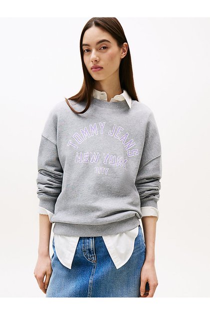 Kadın BXY Varsity Overdye Bisiklet Yaka Sweatshirt - Gri