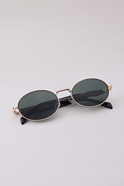 Kapin Claw Metal Detaylı Oval Unisex Güneş Gözlüğü - Gold Çerçeve